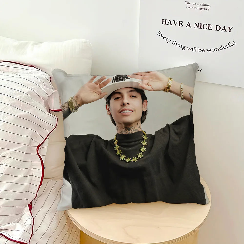 Rapper Natanael Cano Music Pillow Case Sofa Living Room Bedroom Headboard Backrest Cushion Square Cushion Nap Time