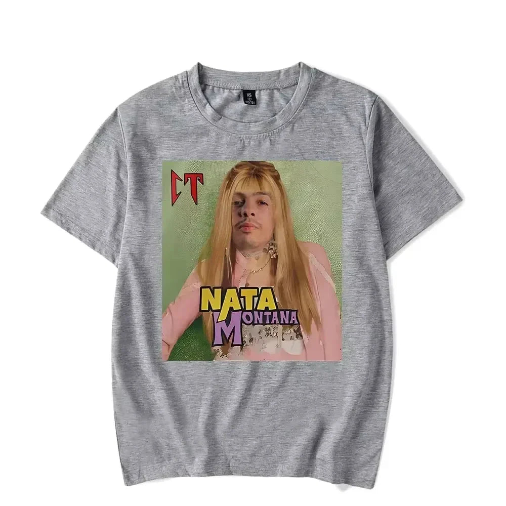 Natanael Cano Nata Montana T-Shirts Men Women Casual Short Sleeve round Neck Cotton Tee Unisex Fashion Street Comfort Top