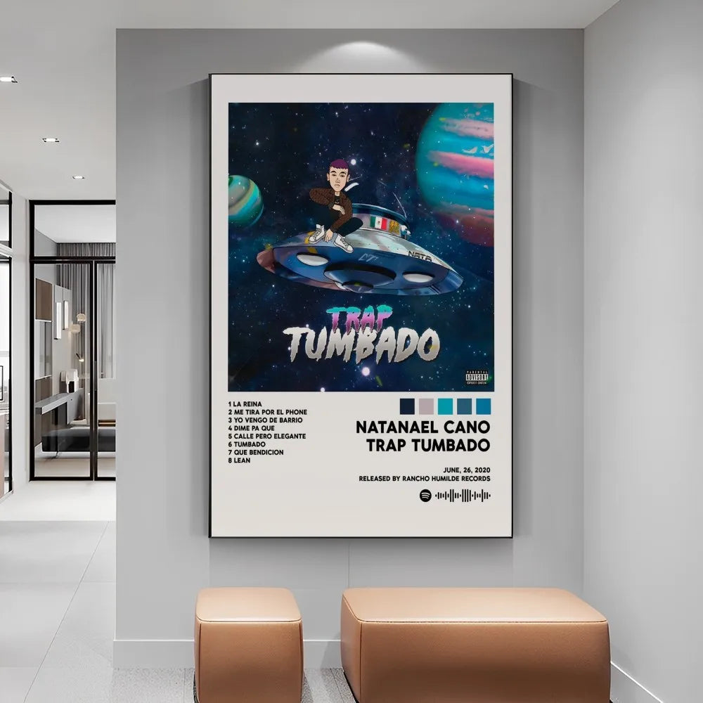 Rapper Natanael Cano Classic Movie Posters Fancy Wall Sticker for Living Room Bar Decoration Room Wall Decor
