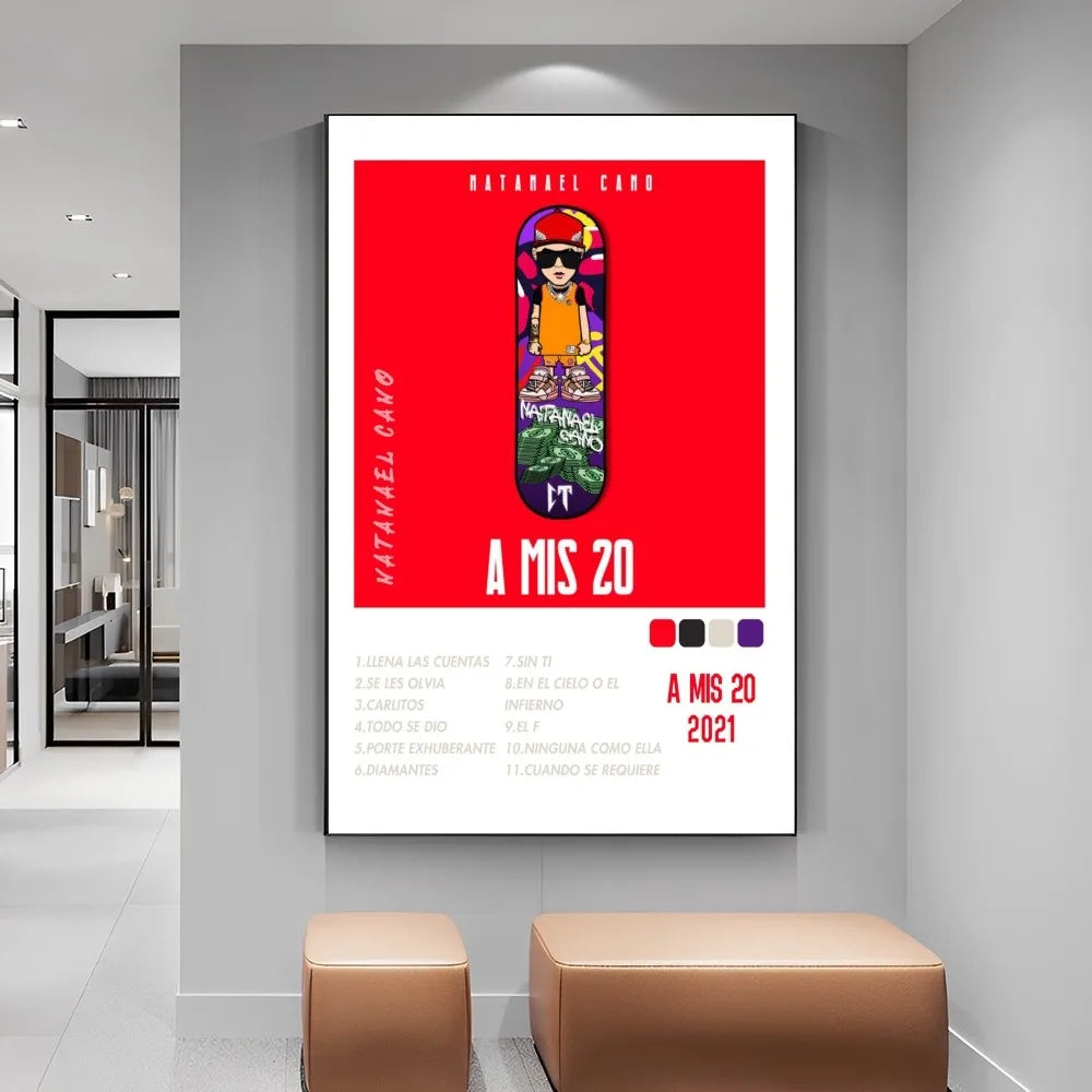 Rapper Natanael Cano Classic Movie Posters Fancy Wall Sticker for Living Room Bar Decoration Room Wall Decor