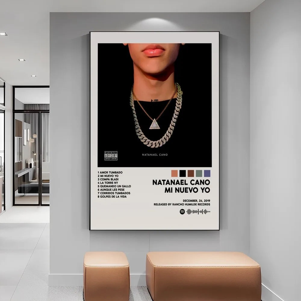Rapper Natanael Cano Classic Movie Posters Fancy Wall Sticker for Living Room Bar Decoration Room Wall Decor