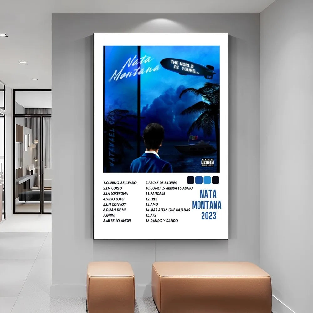 Rapper Natanael Cano Classic Movie Posters Fancy Wall Sticker for Living Room Bar Decoration Room Wall Decor
