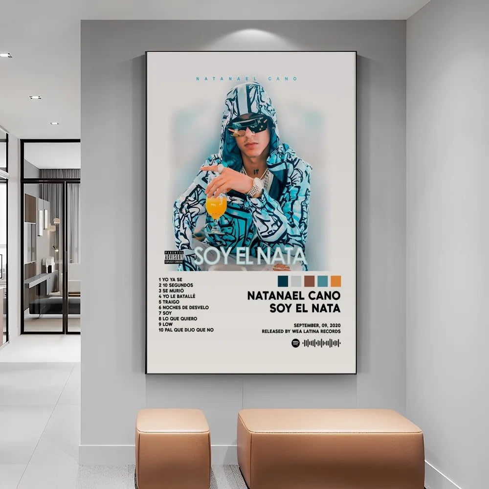 Rapper Natanael Cano Classic Movie Posters Fancy Wall Sticker for Living Room Bar Decoration Room Wall Decor