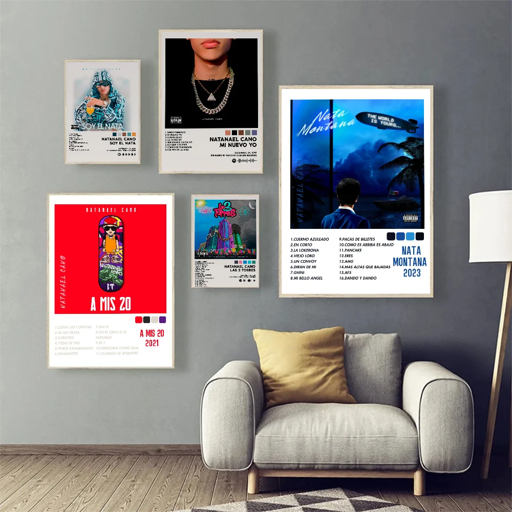 Rapper Natanael Cano Classic Movie Posters Fancy Wall Sticker for Living Room Bar Decoration Room Wall Decor