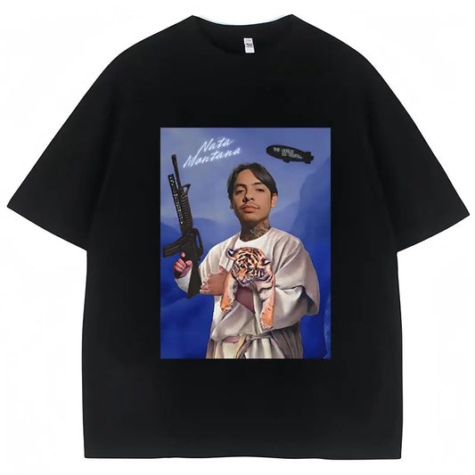 Natanael Cano Nata Montana Funny T Shirts Men Women Oversized Short Sleeve Fashion Pure Cotton Casual Hip Hop T-Shirt Streetwear