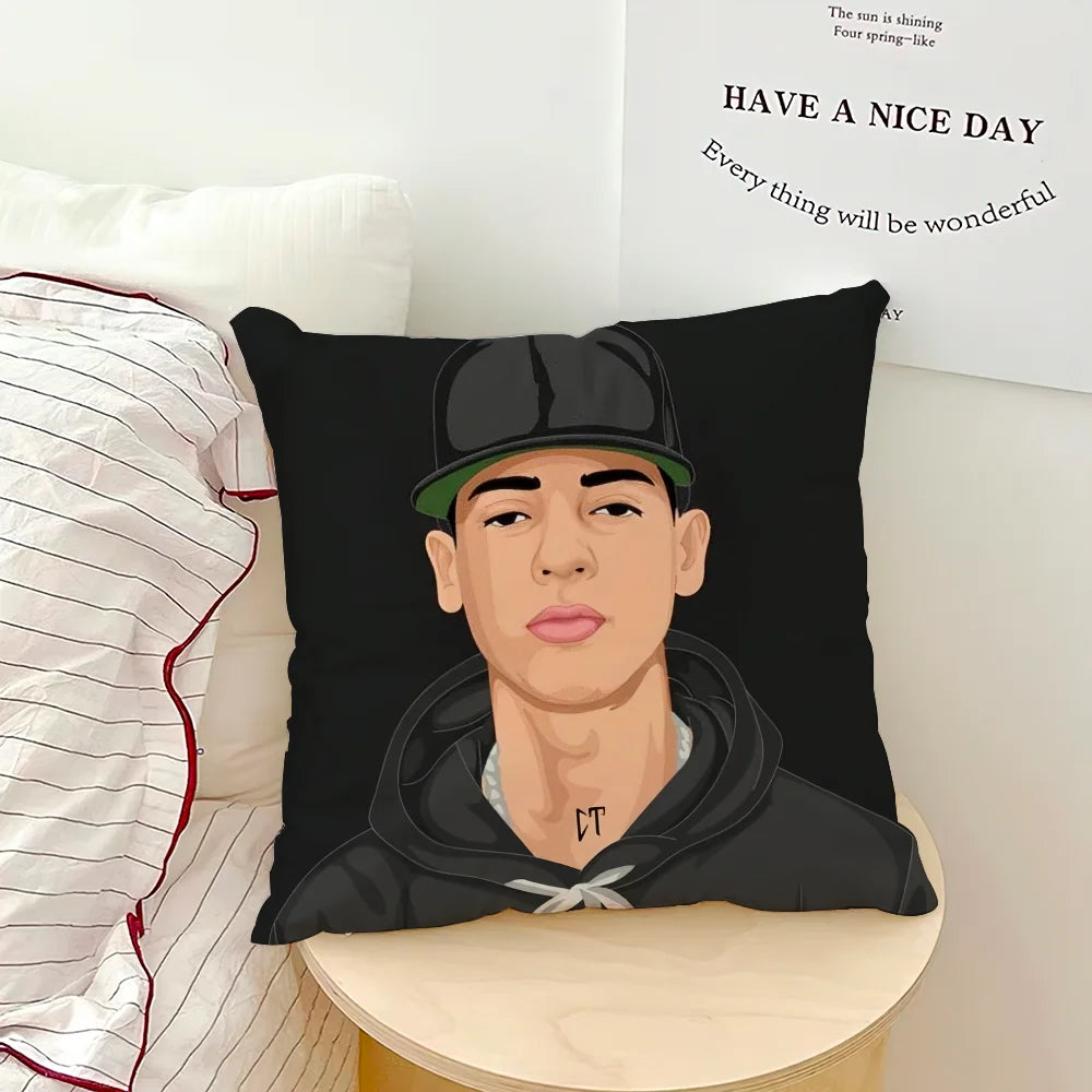 Rapper Natanael Cano Music Pillow Case Sofa Living Room Bedroom Headboard Backrest Cushion Square Cushion Nap Time